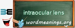 WordMeaning blackboard for intraocular lens